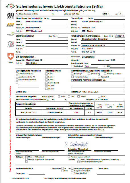 Sicherheitsnachweis Elektro